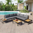 4-Pieces Outdoor Sofa Set with Waterproof Cushions