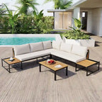 4-Pieces Outdoor Sofa Set with Waterproof Cushions