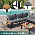 4-Pieces Outdoor Sofa Set with Waterproof Cushions