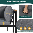 4-Pieces Outdoor Sofa Set with Waterproof Cushions