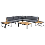 4-Pieces Outdoor Sofa Set with Waterproof Cushions