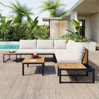 4-Pieces Outdoor Sofa Set with Waterproof Cushions