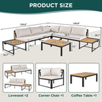 4-Pieces Outdoor Sofa Set with Waterproof Cushions