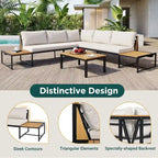 4-Pieces Outdoor Sofa Set with Waterproof Cushions