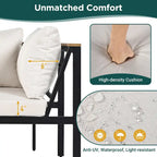 4-Pieces Outdoor Sofa Set with Waterproof Cushions