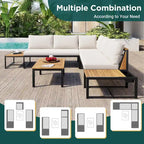 4-Pieces Outdoor Sofa Set with Waterproof Cushions