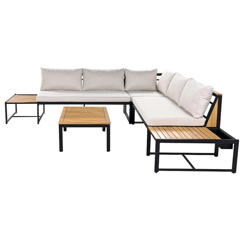 4-Pieces Outdoor Sofa Set with Waterproof Cushions