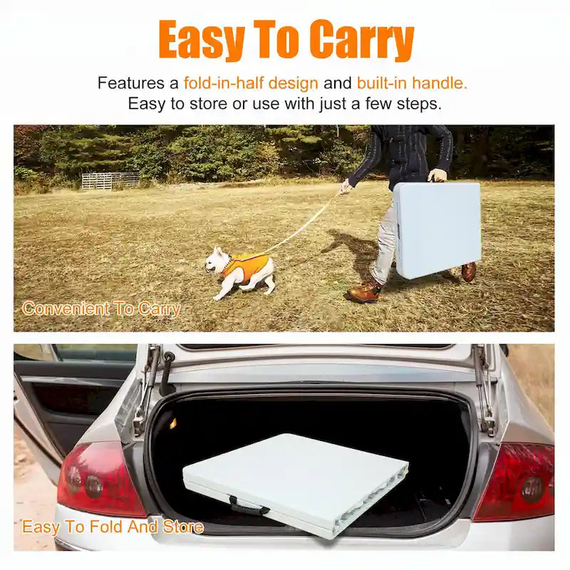 4ft Foldable Table for Camping White