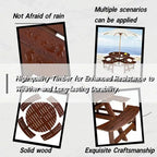 8-Seater Round Outdoor Dining Set With 4 Integrated Benches & Umbrella Hole  Ideal For Garden, Backyard, Porch & Patio .
