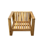 Acacia Wood Outdoor Lounge Set - Chair & Ottoman