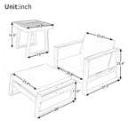 Acacia Wood Outdoor Lounge Set - Chair & Ottoman