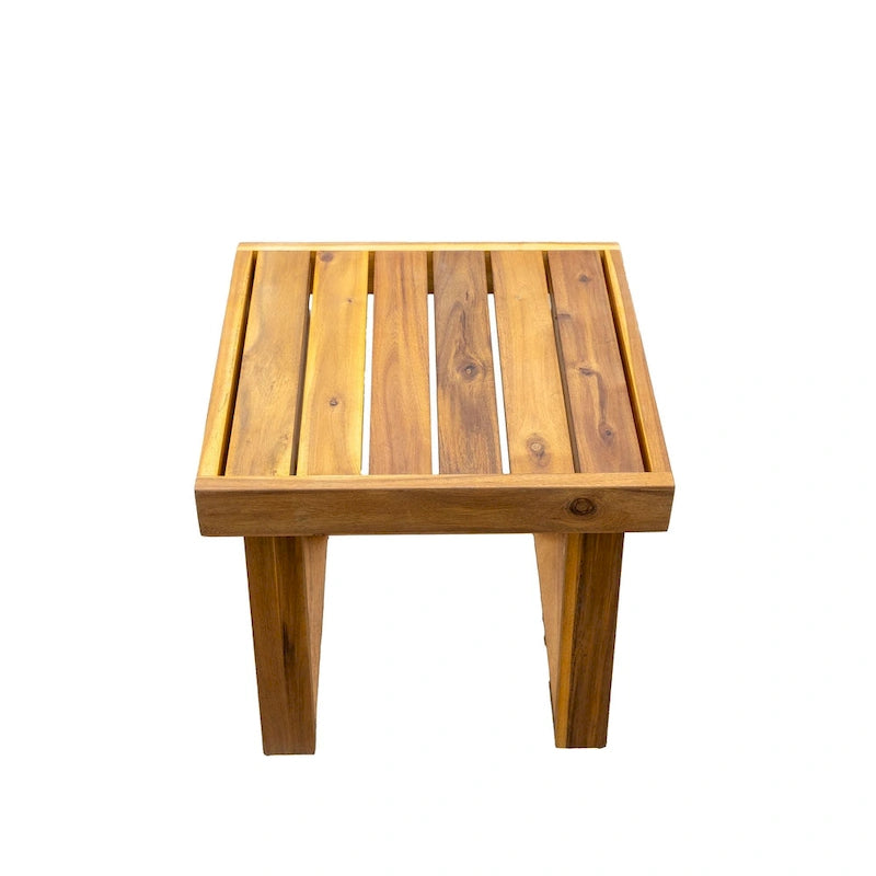 Acacia Wood Outdoor Lounge Set - Chair & Ottoman