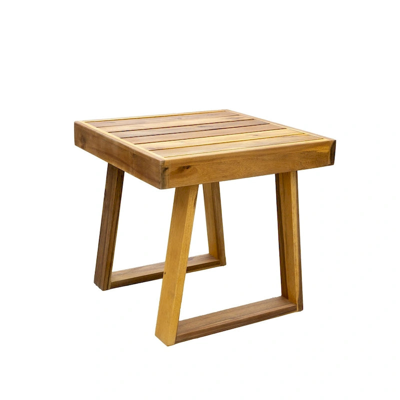Acacia Wood Outdoor Lounge Set - Chair & Ottoman