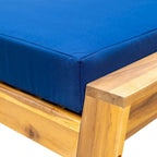 Acacia Wood Outdoor Lounge Set - Chair & Ottoman