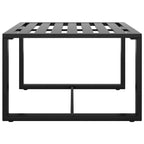 Outdoor Coffee Table with 24 Inch Slatted Top, Dark Gray Aluminum