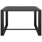 Outdoor Coffee Table with 24 Inch Slatted Top, Dark Gray Aluminum