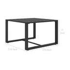 Outdoor Coffee Table with 24 Inch Slatted Top, Dark Gray Aluminum