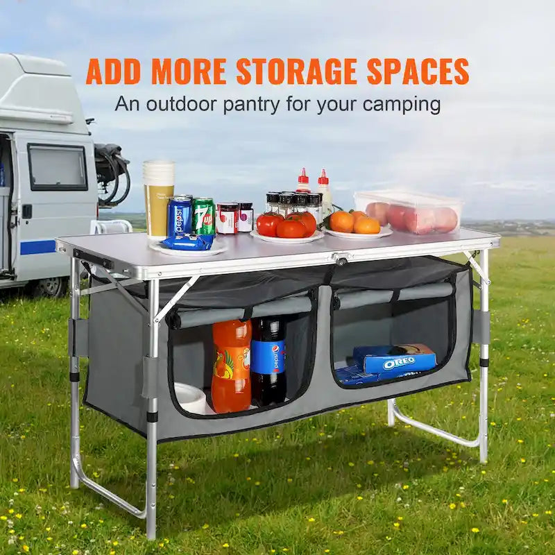 Camping Kitchen Table for Outdoor Picnics, BBQs, Camping, RV Traveling - 2.8 inches