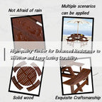 8-Person Round Outdoor Picnic Table with 4 Double Benches