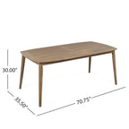 Acacia Wood Dining Table 8-Person Outdoor Table, Farmhouse Furniture, Light Brown 180 LBS Weight Capacity 70.75 L