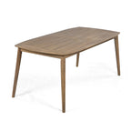 Acacia Wood Dining Table 8-Person Outdoor Table, Farmhouse Furniture, Light Brown 180 LBS Weight Capacity 70.75 L