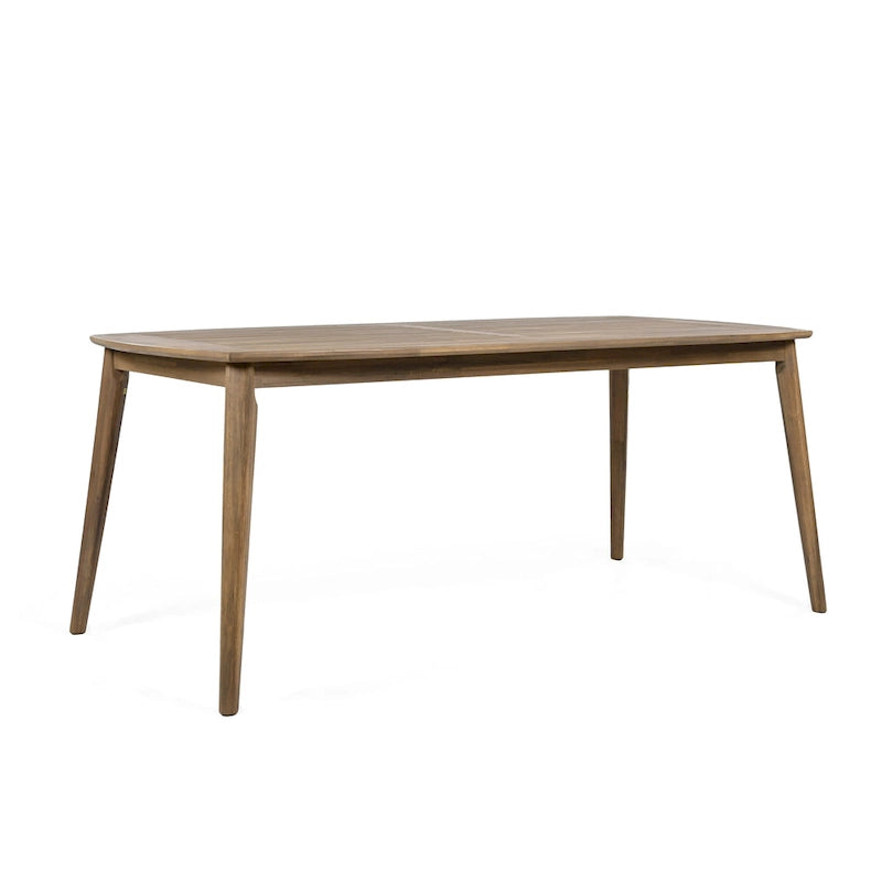 Acacia Wood Dining Table 8-Person Outdoor Table, Farmhouse Furniture, Light Brown 180 LBS Weight Capacity 70.75 L