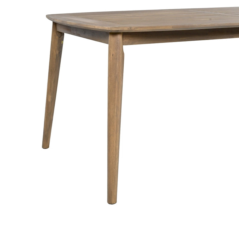 Acacia Wood Dining Table 8-Person Outdoor Table, Farmhouse Furniture, Light Brown 180 LBS Weight Capacity 70.75 L