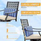 2PCS Patio Bar Stools with Armrest & Back
