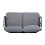 Roomfitters 4-Piece Outdoor Patio Conversation Set with Woven Rope Backrest, Cushions and Metal Frame Chairs