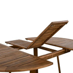 Patio 5-piece Wooden Dining Set with 12 inch Butterfly Leaf Foldable Round Table