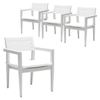 Outdoor Patio Aluminum Stationary Dining Chairs Set of 4, Weather-Resistant Sunbrella Cushions, Tapered Feet