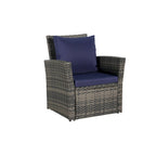 4-Piece Rattan Conversation Sofa Set with Glass Table