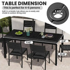 7-Piece Furniture Set Outdoor Patio Dining Table and Folding Chairs