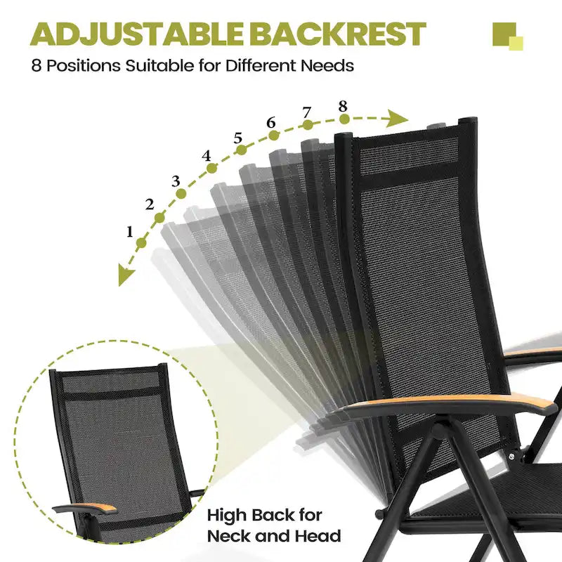 7-Piece Furniture Set Outdoor Patio Dining Table and Folding Chairs