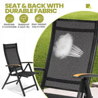7-Piece Furniture Set Outdoor Patio Dining Table and Folding Chairs