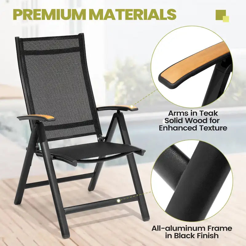 7-Piece Furniture Set Outdoor Patio Dining Table and Folding Chairs