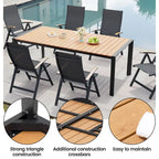 7-Piece Furniture Set Outdoor Patio Dining Table and Folding Chairs