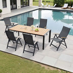 7-Piece Furniture Set Outdoor Patio Dining Table and Folding Chairs