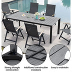 7-Piece Furniture Set Outdoor Patio Dining Table and Folding Chairs