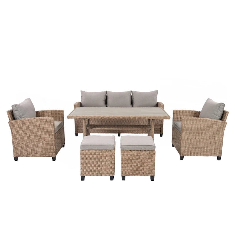 6-Piece Outdoor Rattan Wicker Set