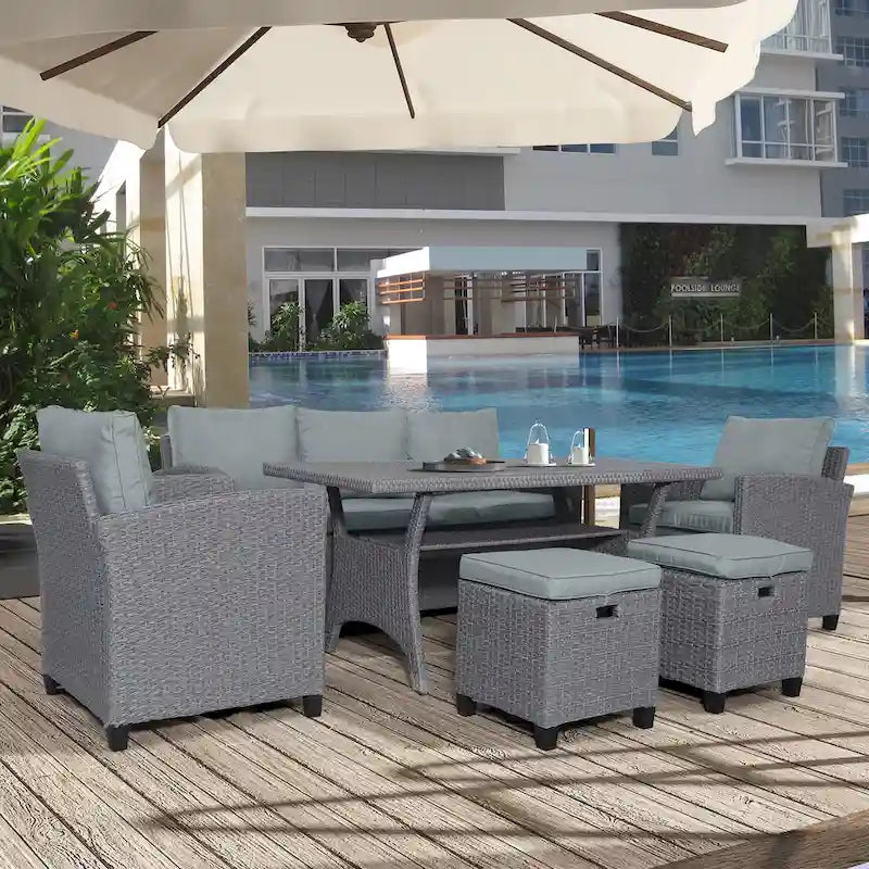 6-Piece Outdoor Rattan Wicker Set