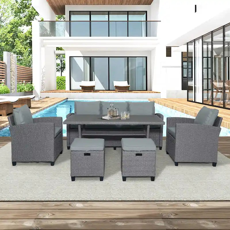6-Piece Outdoor Rattan Wicker Set