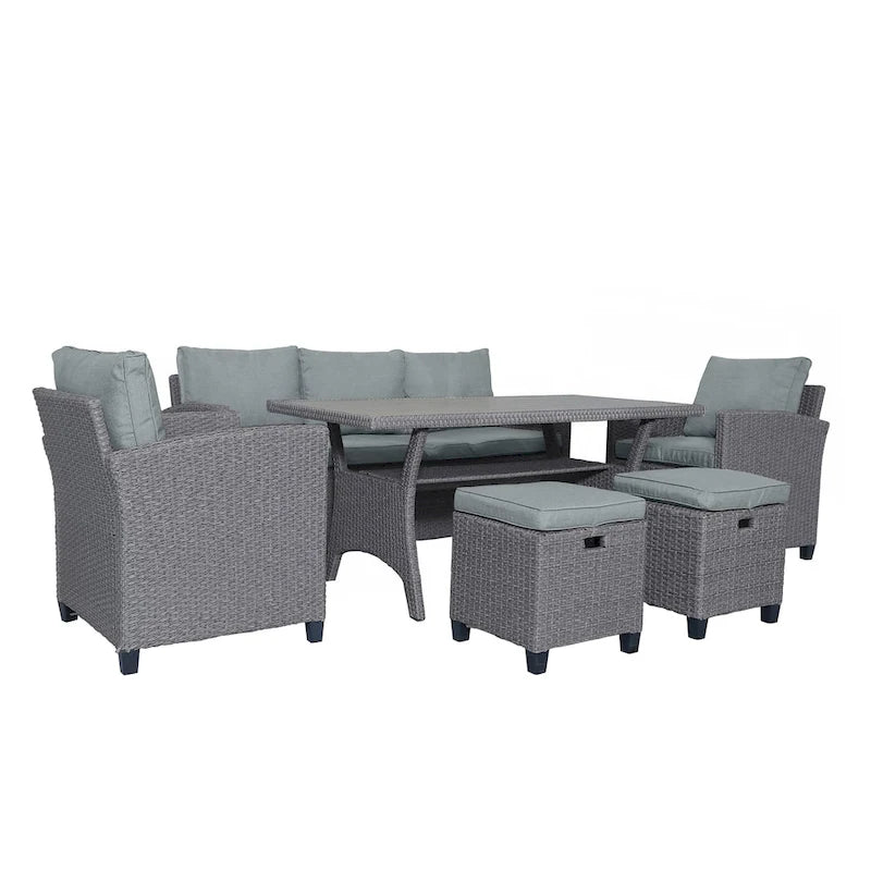 6-Piece Outdoor Rattan Wicker Set