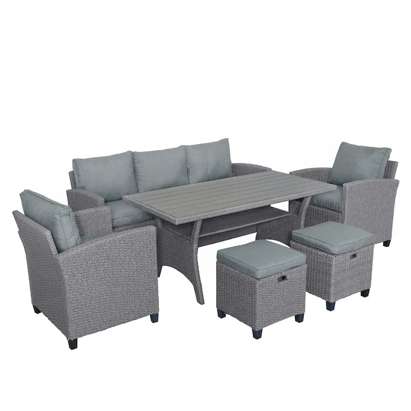 6-Piece Outdoor Rattan Wicker Set