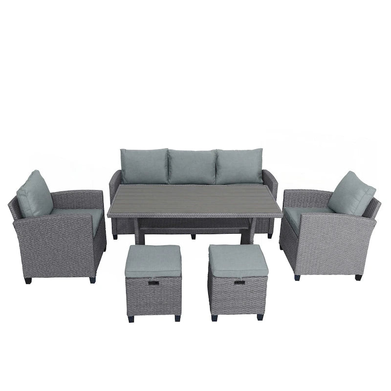 6-Piece Outdoor Rattan Wicker Set