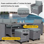 6-Piece Outdoor Rattan Wicker Set