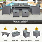 6-Piece Outdoor Rattan Wicker Set