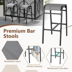 Costway 6.5 x 4 x 8 FT Grill Gazebo Set with 2 Bar Stools, Tempered - See Details
