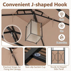 Costway 6.5 x 4 x 8 FT Grill Gazebo Set with 2 Bar Stools, Tempered - See Details