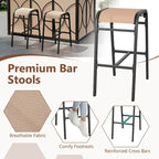 Costway 6.5 x 4 x 8 FT Grill Gazebo Set with 2 Bar Stools, Tempered - See Details